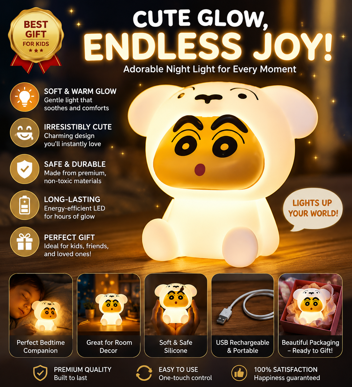 Crayon Shin-chan Shiro LED Night Light Lamp