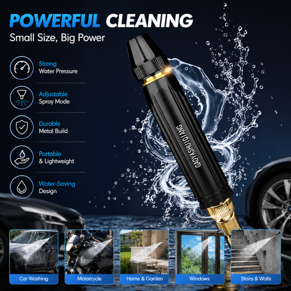 Portable High Pressure Washing Water Nozzle with 3 attachments