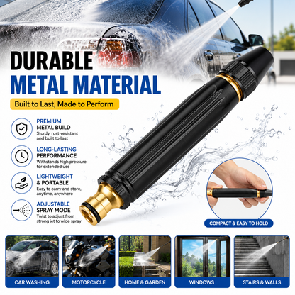Portable High Pressure Washing Water Nozzle with 3 attachments