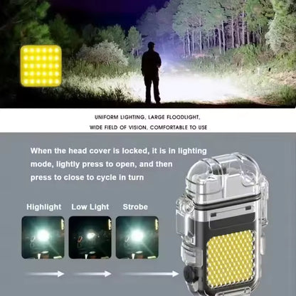 Metal Black LED Flashlight Lighter