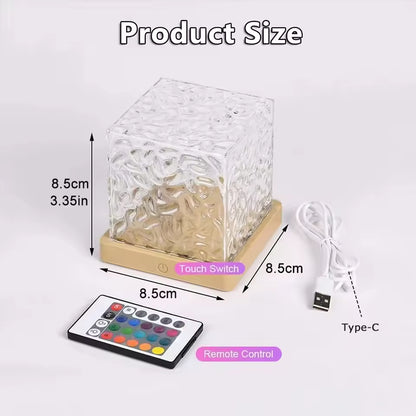 Rotating Water Ripple Night Light Aura Lamp