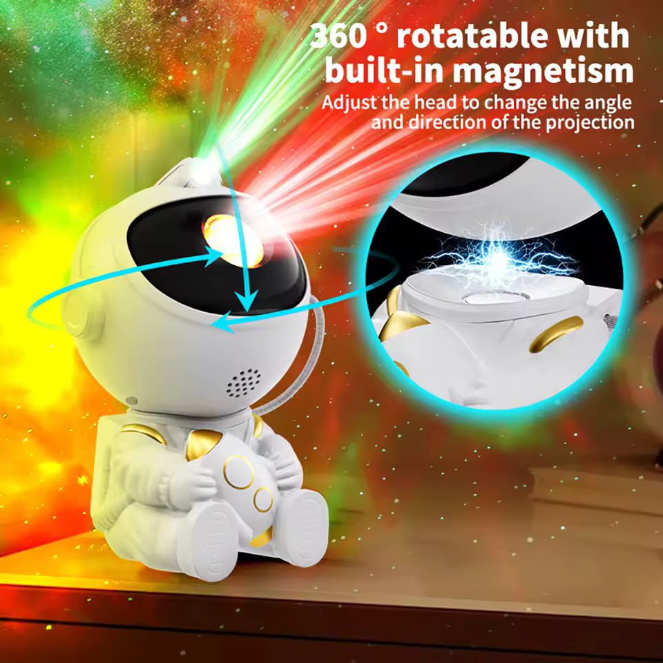 Astronaut Galaxy Projector - 360° Rotation