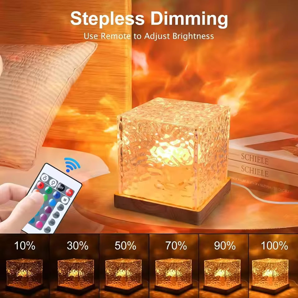 Rotating Water Ripple Night Light Aura Lamp