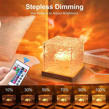 Rotating Water Ripple Night Light Aura Lamp