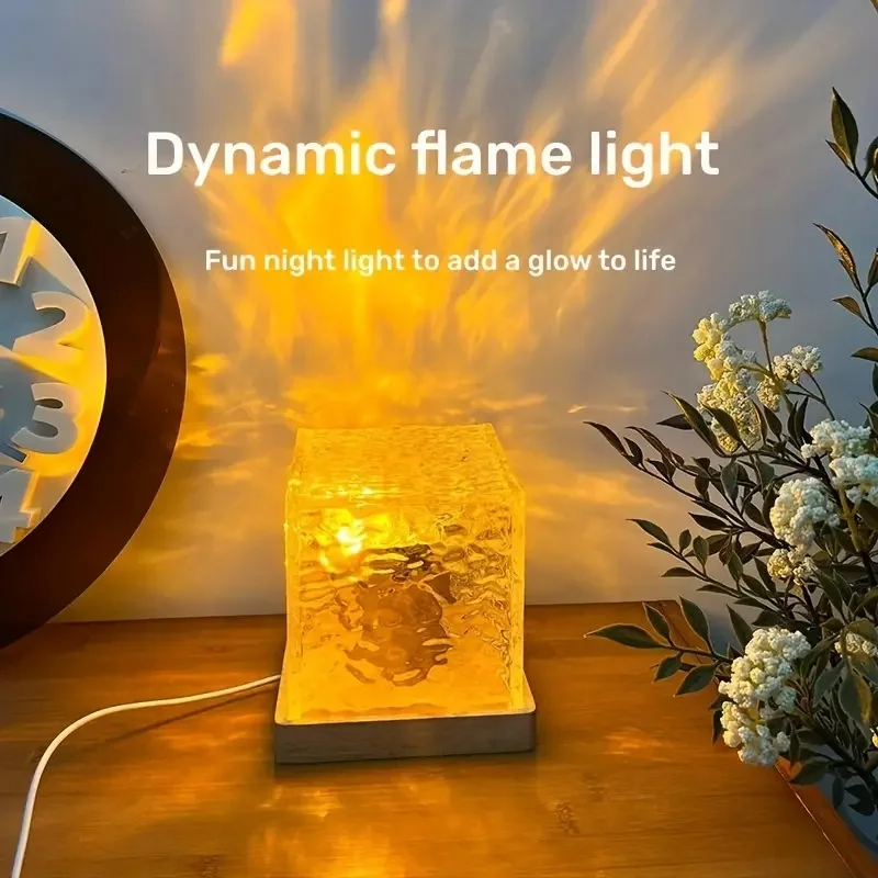 Rotating Water Ripple Night Light Aura Lamp