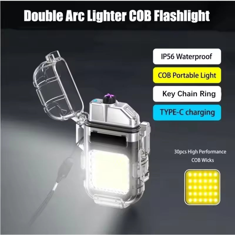 Metal Black LED Flashlight Lighter