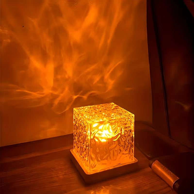 Rotating Water Ripple Night Light Aura Lamp