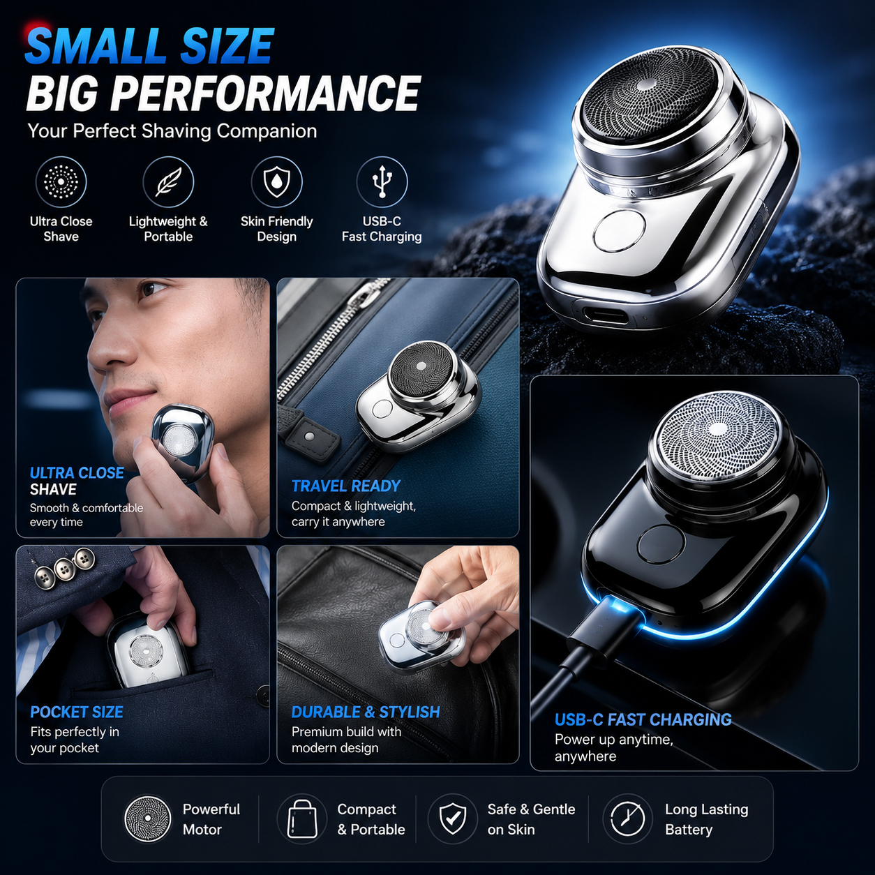 Premium Mini Portable Electric Shaver