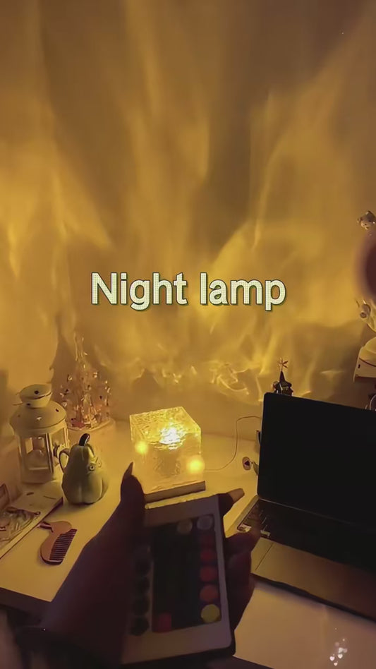Rotating Water Ripple Night Light Aura Lamp