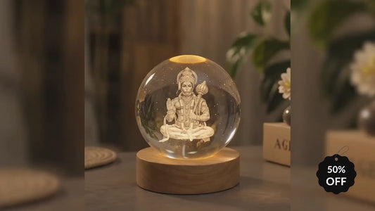 Lord Hanuman 3D Laser LED Crystal Ball